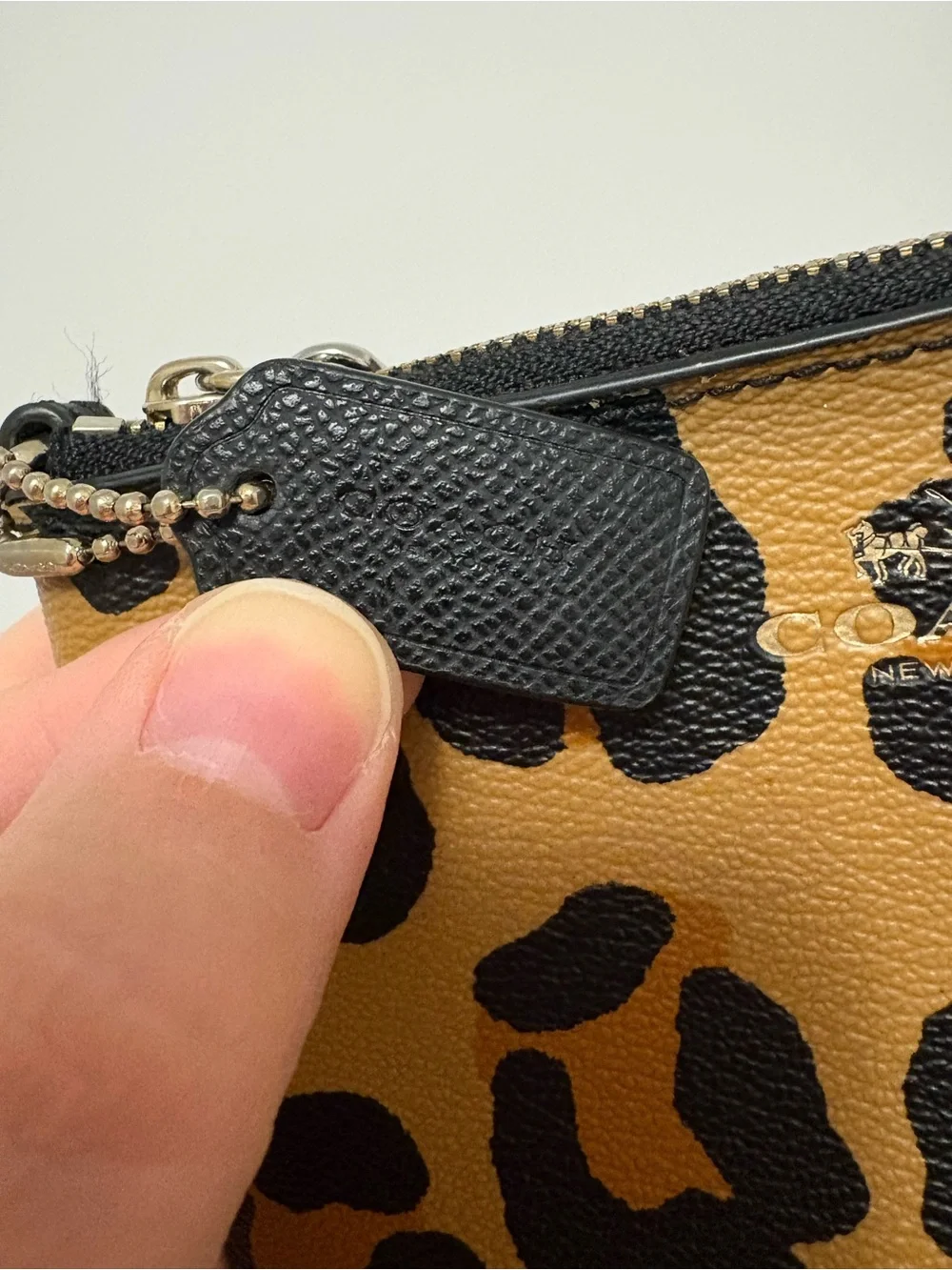 Coach Corner Zip Leopard Wristlet - Picture 4 of 8